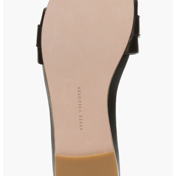 Veronica Beard Eni Flat Sandal in Black with Gold Hardware - Picture 14 of 14